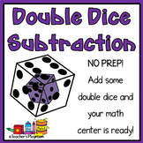 Double Dice Subtraction Math Center