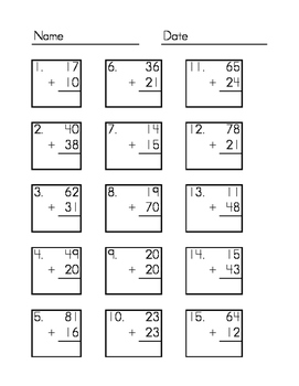 Double Digit Addition by Erin Woods | Teachers Pay Teachers