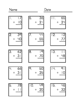 Double Digit Addition By Erin Woods 