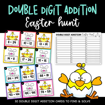 Preview of Double Digit Addition Easter Hunt