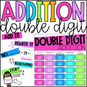 Preview of Double Digit Addition Game | Double Digit Addition Review Game | Math Game