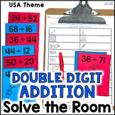 Double Digit Addition Solve the Room - 2 Digit Addition US