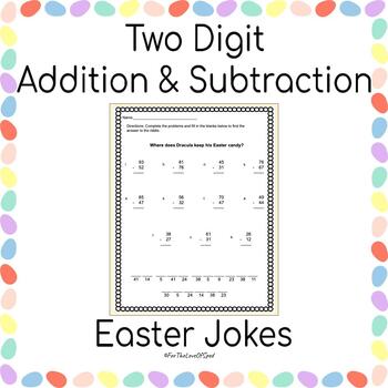 Preview of Easter Double Digit Math Fun Packet: Addition and Subtraction