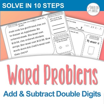 Double Digit Addition & Subtraction Word Problems by Check In with Mrs G