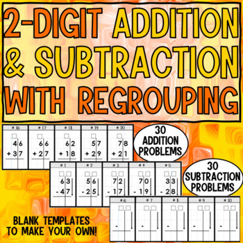 Preview of Double Digit Addition & Subtraction with Regrouping 1 (Includes Google Slides)