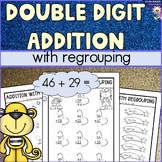 Double Digit Addition - With Regrouping (Two Digit Adding) Printables Worksheets