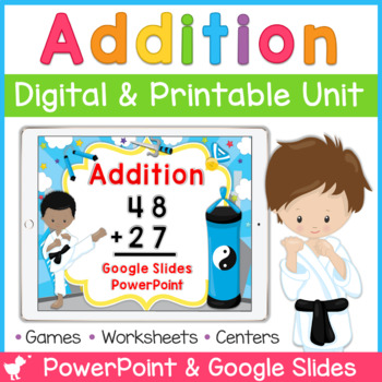 Preview of Double Digit Addition With Regrouping | Digital and Printable | Google Slides