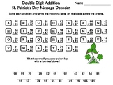 Double Digit Addition With Regrouping St. Patrick's Day Ma