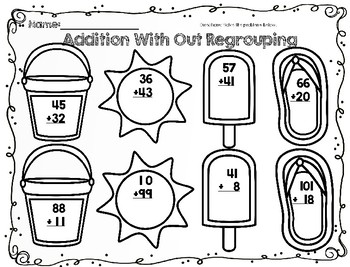 Preview of Double Digit Addition With and Without Regrouping