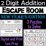 Double Digit Addition With and Without Regrouping: New Yea