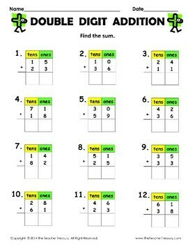 Double Digit Addition (Without Regrouping) by The Teacher Treasury