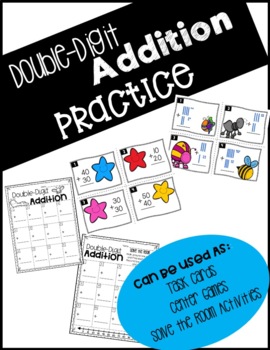 Preview of Two-digit Addition (without regrouping) Center Games/Task Cards