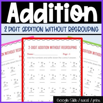 Preview of Double Digit Addition Without Regrouping, Daily Math Warm Ups, Worksheets