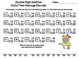 Double Digit Addition Without Regrouping End of Year Math 