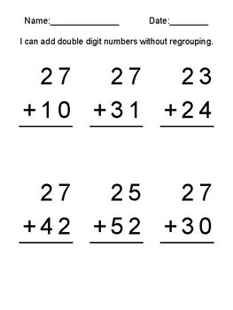 Double Digit Addition Worksheets by Sped with Red | TPT