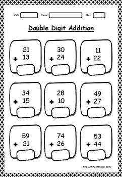 Double Digit Addition Worksheets by PixelThemes | TpT