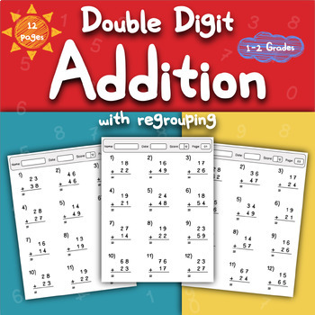 Double Digit Addition Worksheets with Regrouping ( Adding Two Digit ) 1 ...
