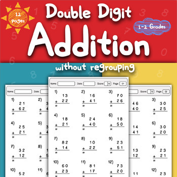 Double Digit Addition Worksheets without Regrouping ( Adding 2 Digit ...