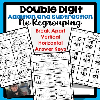 Preview of Double Digit Addition and Subtraction Without Regrouping