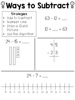 Double Digit Addition and Subtraction Anchor Charts by Kmwhyte's Kreations