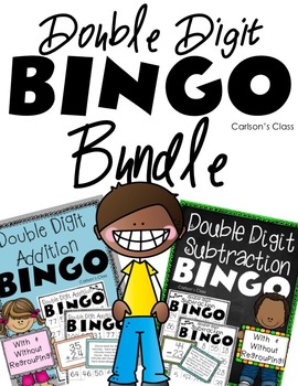Preview of Double Digit Addition and Subtraction BINGO Bundle
