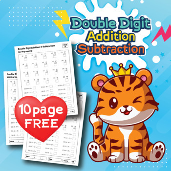 Preview of Two Digit Mixed Addition and Subtraction With Regrouping Worksheets Math FREE