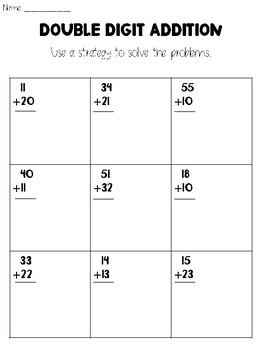 Double Digit Addition and Subtraction Worksheets by Things4Teaching