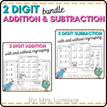 Double Digit Addition and Subtraction Worksheets for Back to School