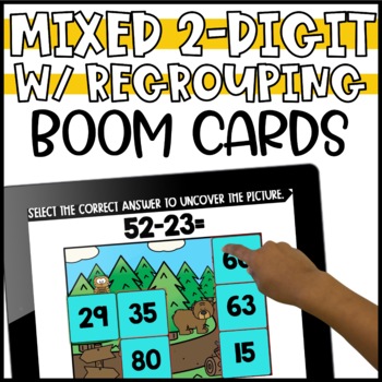 Preview of Double Digit Addition and Subtraction with Regrouping Boom Cards