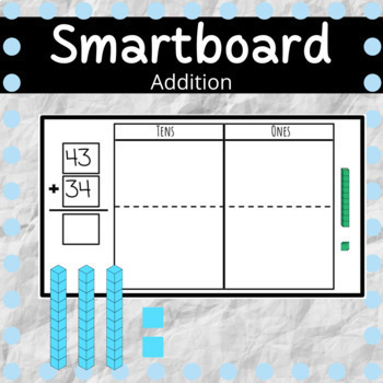Preview of Double Digit Addition- for the Smartboard (Editable)