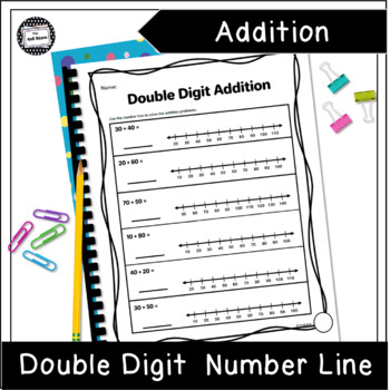 Preview of Double Digit Addition on the Number Line Enrichment Packet