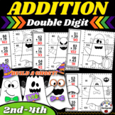 Double Digit Addition with Regrouping Halloween Build a Gh
