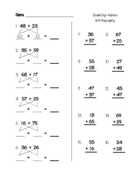 Double Digit Addition with Regrouping - Strategy Worksheet by Lauren ...