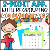 Double Digit Addition with Regrouping  | Task Cards, Word 