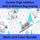 Double-Digit Addition with & without Regrouping Coloring B