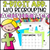 Double Digit Addition without Regrouping - Task Cards, Wor