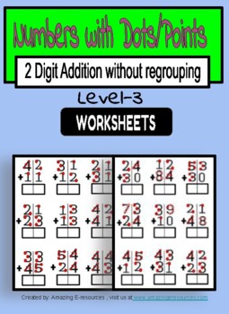 Preview of Double Digit Addition without regrouping with Touch Numbers and Dots