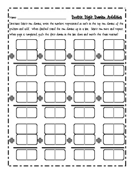 Double Digit Addition writing and domino activity | TpT