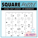Double Digit Division without Remainders - Square Puzzle