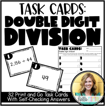 Preview of Double Digit Divisor Division Task Cards