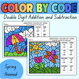 Spring Math Color by Number - Double- Digit Addition Practice