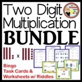 MULTIPLICATION Double Digit BUNDLE Bingo Task Cards Worksheets
