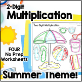 Double Digit Multiplication Color by Number - Summer Math 