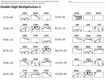 Double Digit Multiplication Activity Grid Drawing Math