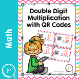 Double Digit Multiplication Math Task Cards QR Self Check