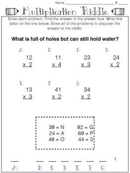double digit multiplication riddles by binghams bunch tpt