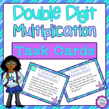 Preview of Double Digit Multiplication Word Problems Task Cards