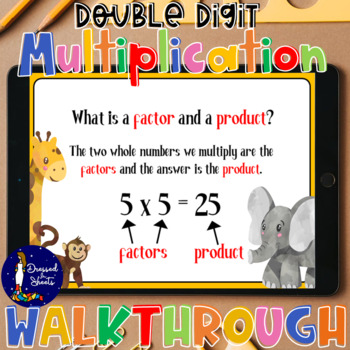 Preview of Double Digit Multiplication Walkthrough BOOM Cards