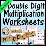 Double Digit Multiplication Worksheets w/ Riddles I Activities