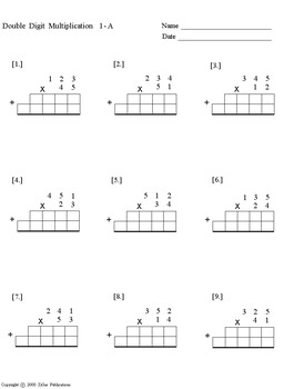 double digit multiplication with grids tpt